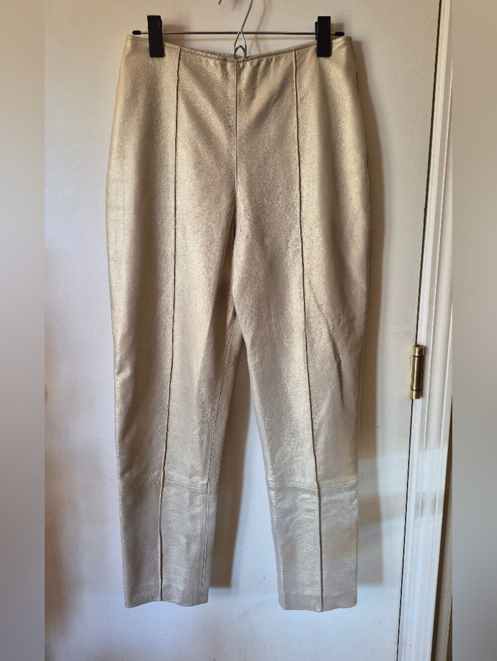 Twins Leather Collection Shimmery Gold Tapered Pants
